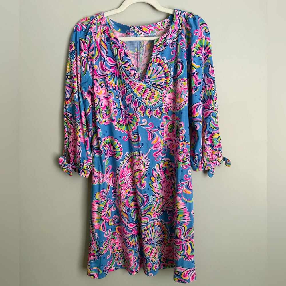 Lilly Pulitzer 3/4 sleeve jersey shift dress size small